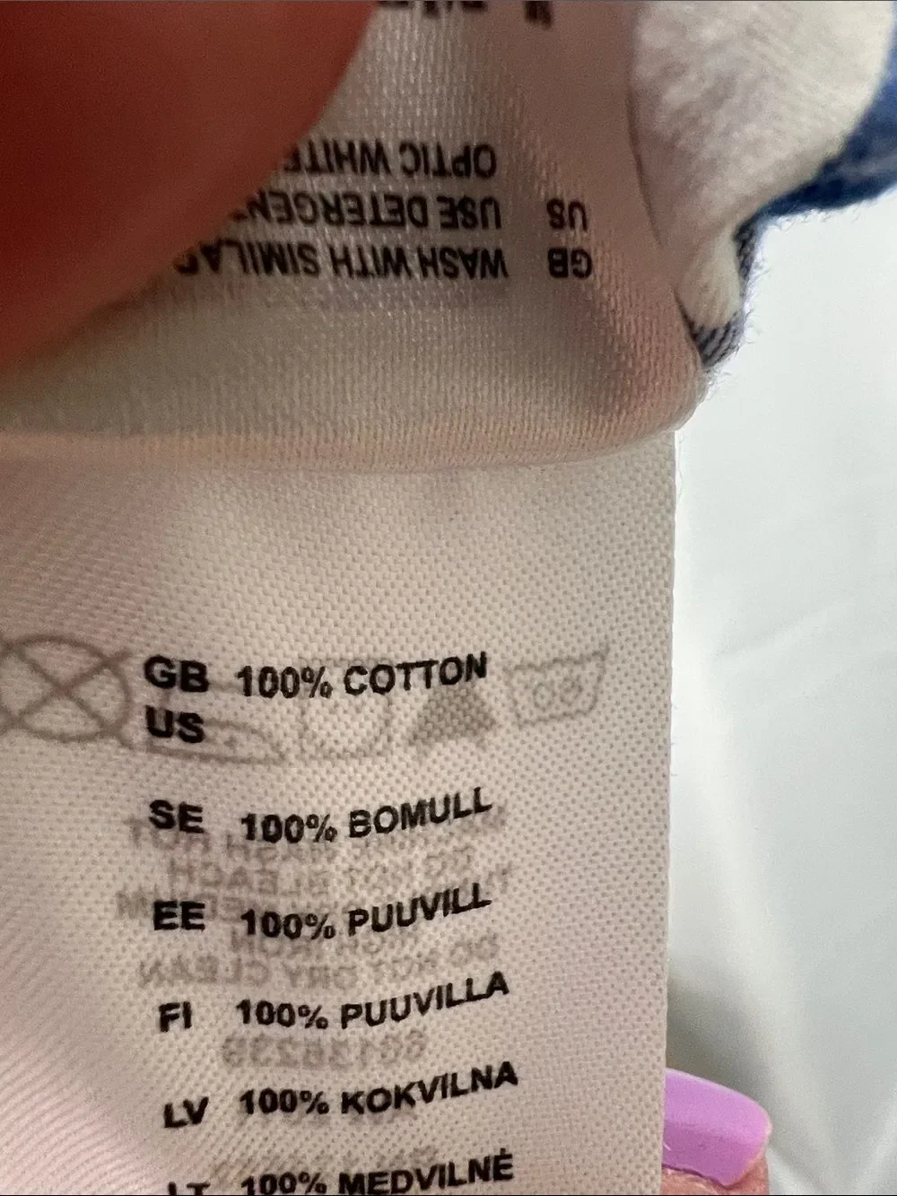Polarn O. Pyret blue and white check long sleeve cotton dress cross stitching